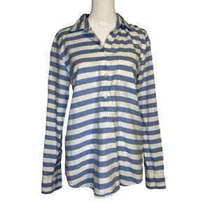 J. Crew blue & white striped collared  shirt size 6